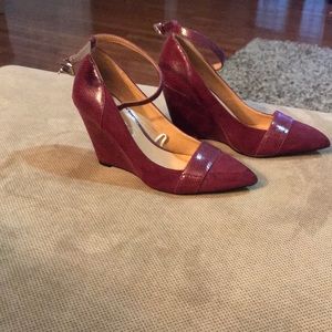 Womens wedged heel. Size 5 1/2. Ankle strap